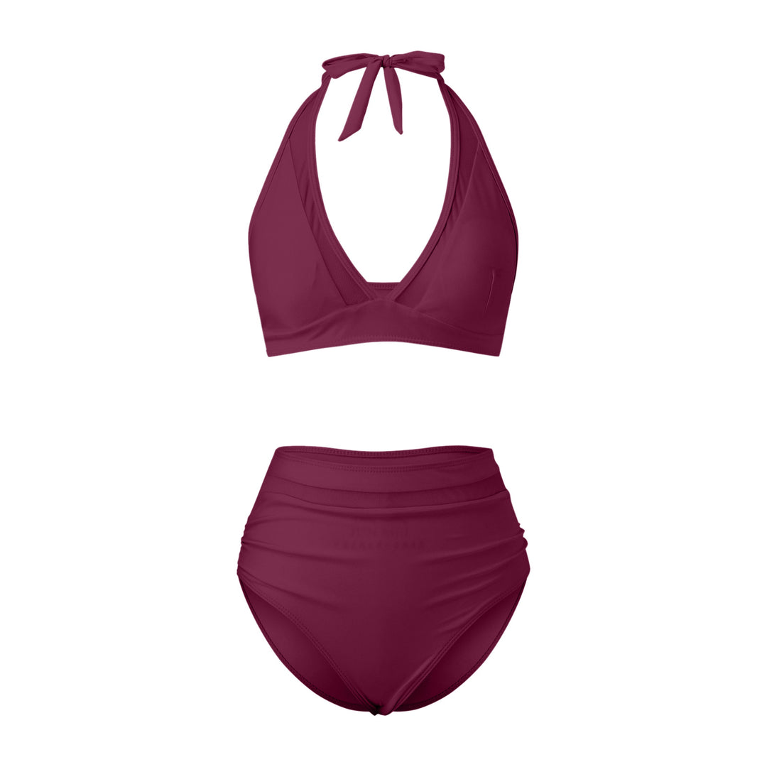 Damen Hochtailliertes Bademoden-Set mit stylischem Haltertop EB