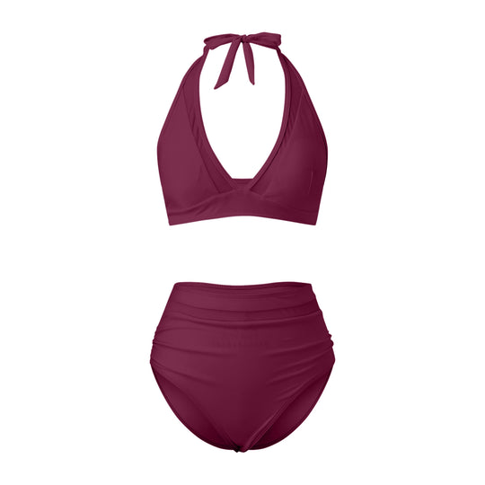 Damen Hochtailliertes Bademoden-Set mit stylischem Haltertop EB