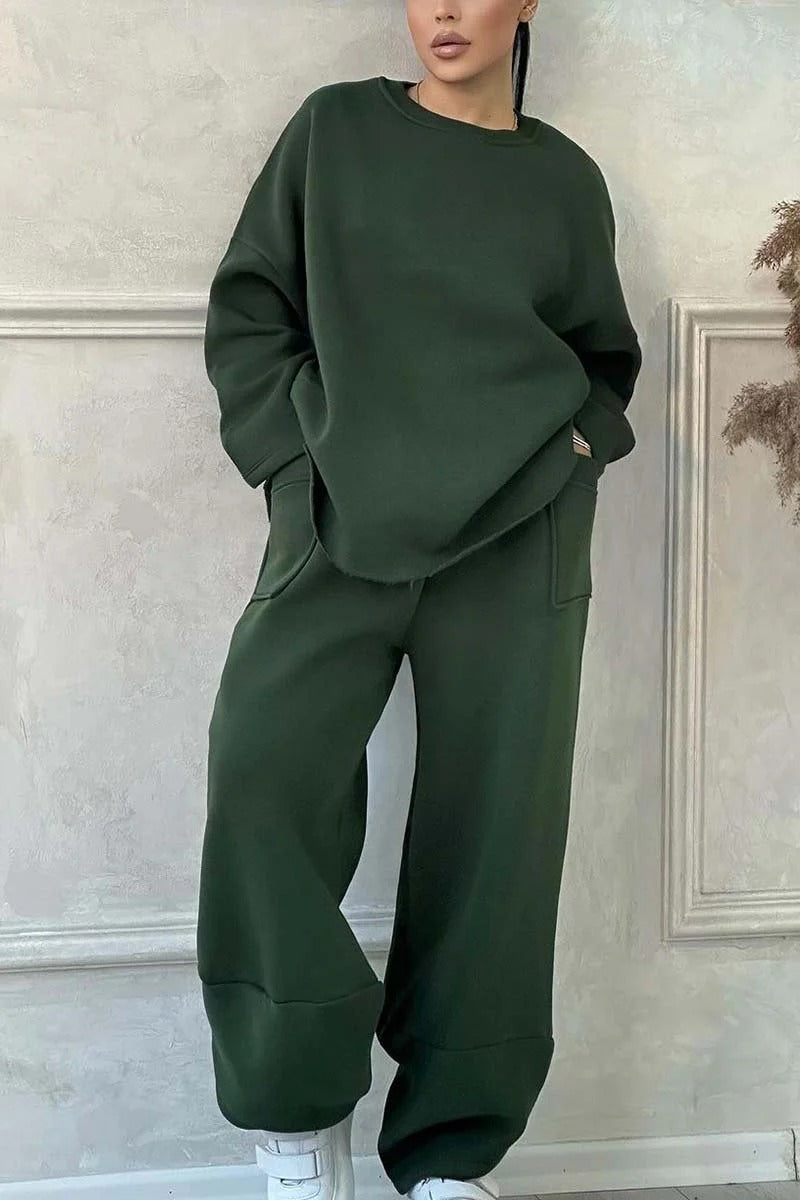 Damen Cozy Oversized Sweat-Set mit geräumigen Taschen und angenehmem Schnitt EB