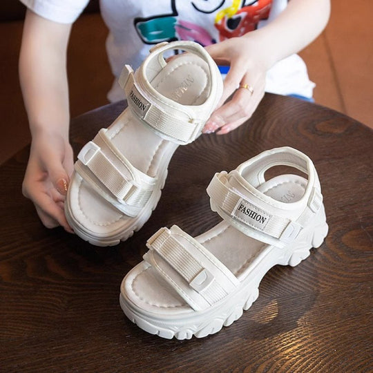 Damen Trendige Chunky Sandalen mit verstellbaren Riemen EB