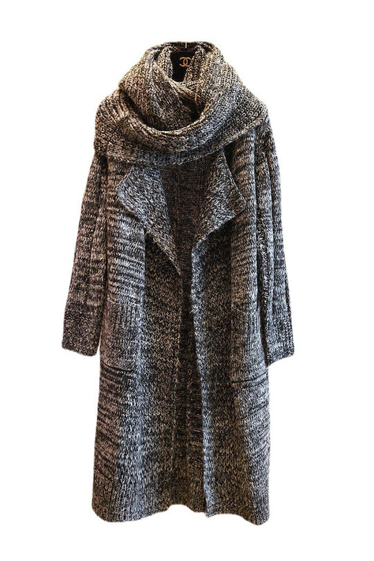 Damen Strickmantel mit oversized Schnitt und lässigen Taschen EB