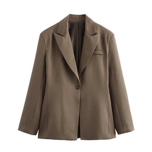 Damen elegante Blazerjacke im minimalistischen Design mit praktischen Taschen EB
