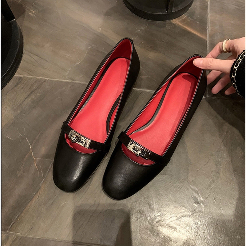 Damen Ballerinas mit elegantem Riemen und schimmerndem Akzent EB