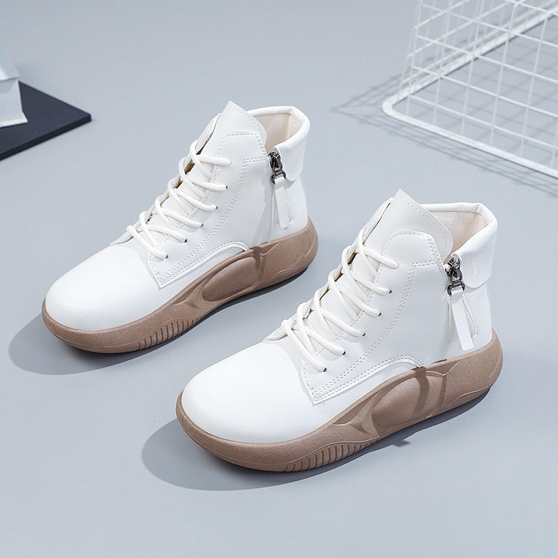 Damen modische High-Top Sneakers mit seitlichem Reißverschluss EB
