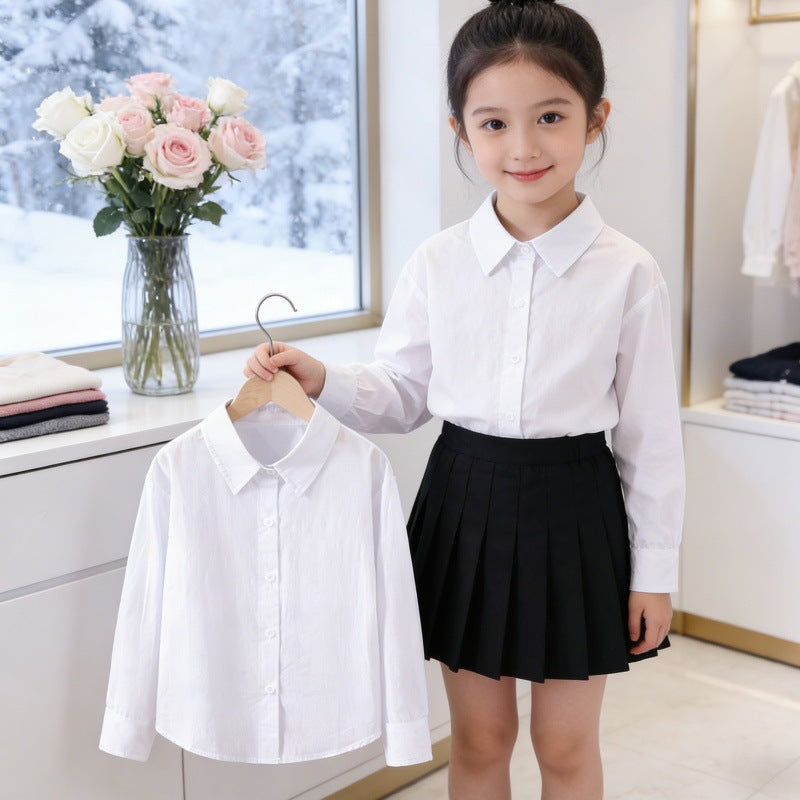 Mädchen elegante Bluse mit klassischem Kragen EB