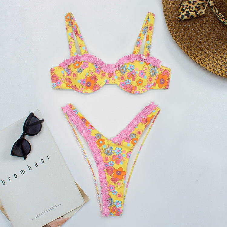 Damen Raffinierter Rüschen-Bikini EB