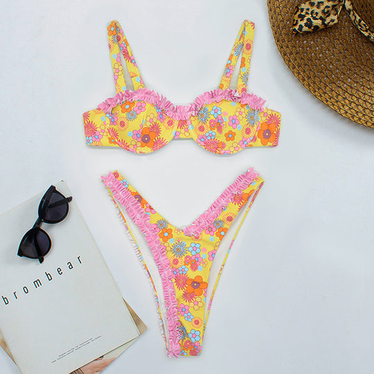 Damen Raffinierter Rüschen-Bikini EB