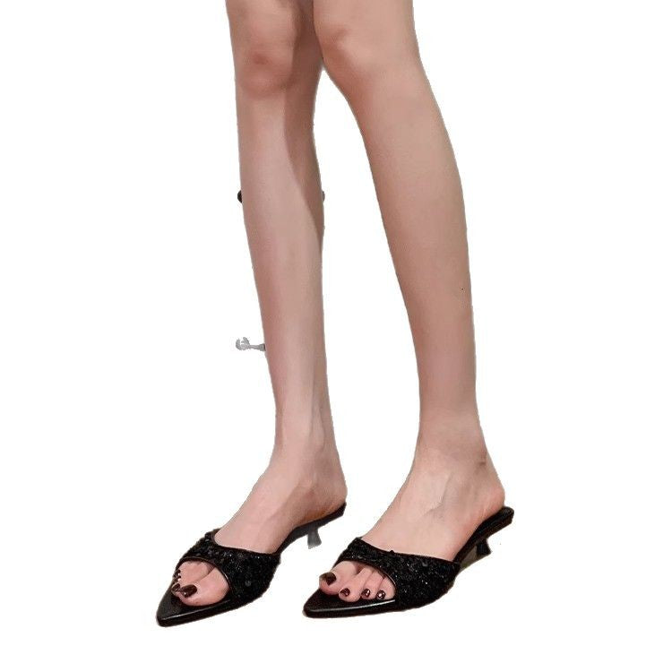 Damen glamouröse High Heel Mules EB