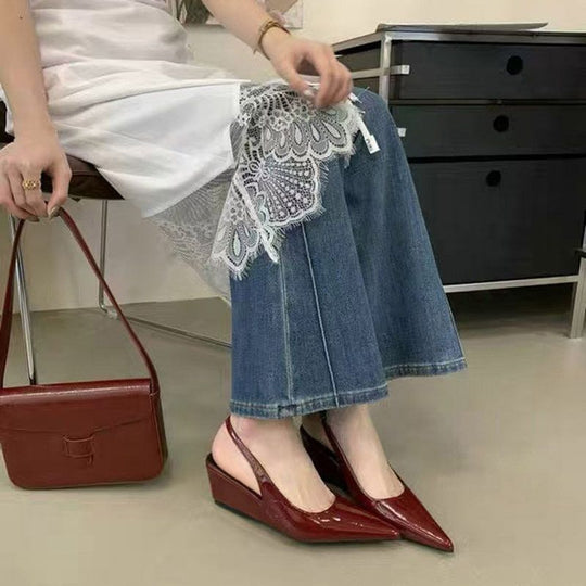Damen elegante Slingback-Wedges EB