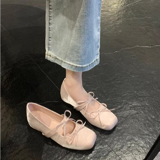 Damen elegante Ballerinas mit Schleifenverzierung und komfortabler Fußbettstruktur EB