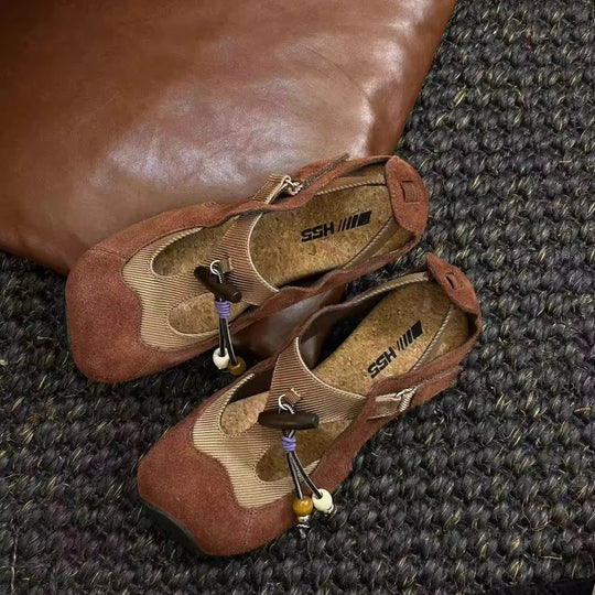 Damen modische Leder-Schnürschuhe mit innovativer Verschlusslösung und atmungsaktivem Design EB