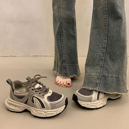 Damen Sportliche Lauf-Sneaker mit atmungsaktiver Mesh-Oberfläche und dämpfender Sohle EB