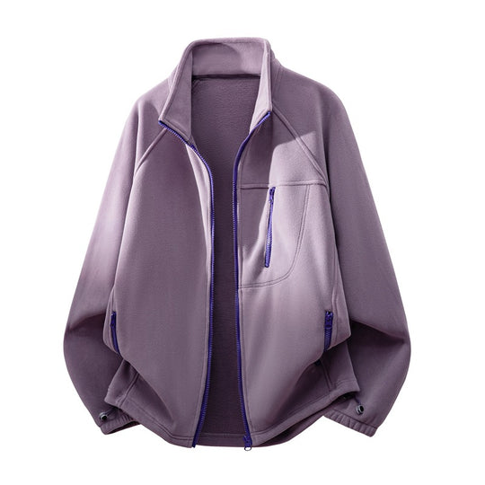 Unisex funktionale Microfleece-Performancejacke mit Stehkragen, Brustreißverschluss und ergonomischen Raglanärmeln EB