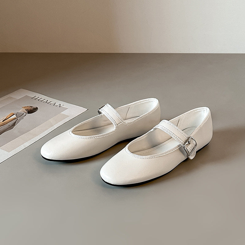 Damen elegante Ballerinas mit modischem Riemchen EB