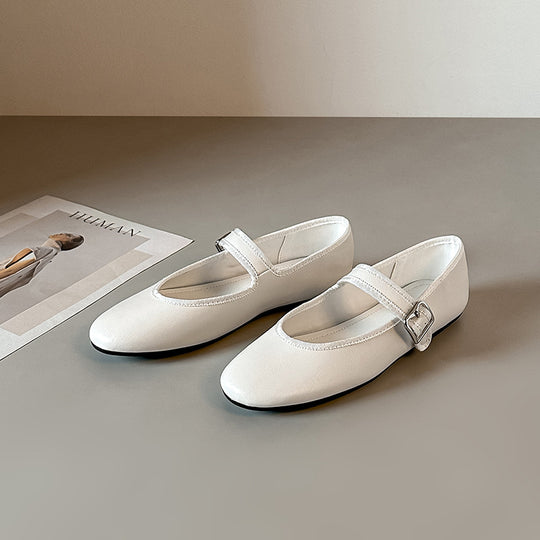 Damen elegante Ballerinas mit modischem Riemchen EB