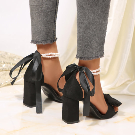 Damen Elegante High-Heels mit großem Schleifen-Detail EB