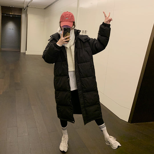 Damen Lange isolierte Winterjacke mit Kapuze und zusätzlichen Innentaschen EB