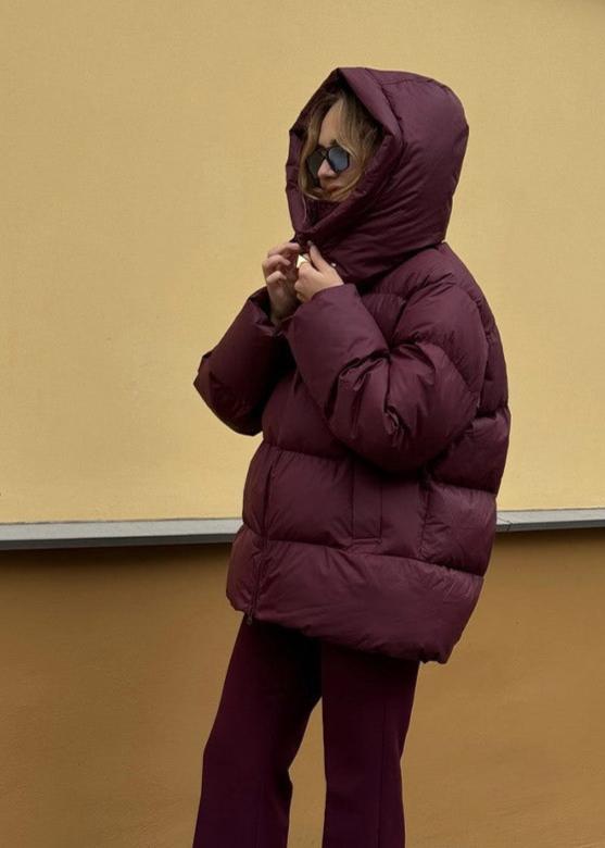 EB | Burgundy Puffer Jacket - Luxe Winter Komfort