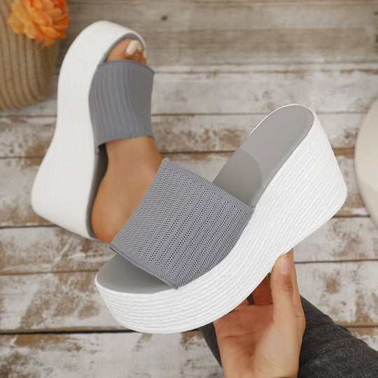 Damen Wedge-Pantoletten mit komfortablem Fußbett und flexiblem Obermaterial EB