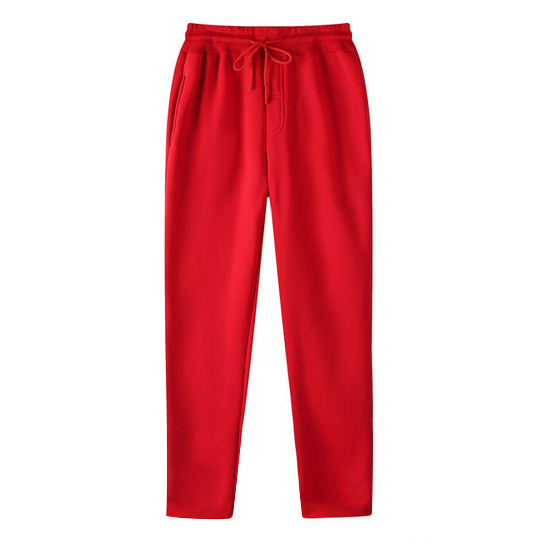 Herren nan geradlinige Sweatpants aus melierter Baumwollmischung mit elastischem Bund Kordelzug und Seitentaschen EB