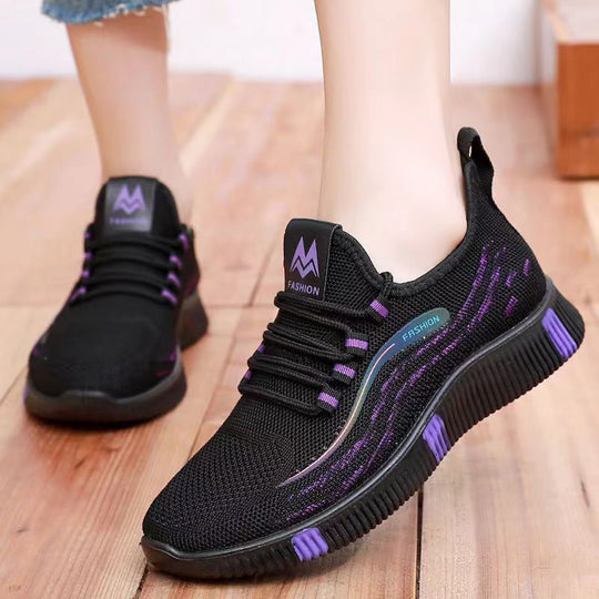 Damen Sportliche Sneaker mit atmungsaktivem Obermaterial und rutschfester Sohle EB