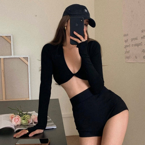 Damen Crop-Top und Shorts Set EB