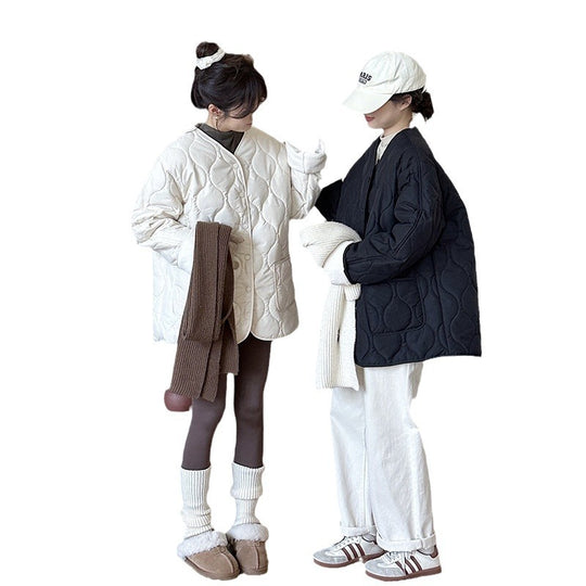 Damen Kuschelige gesteppte Jacke mit großen Taschen EB