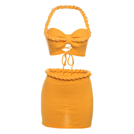 Damen Strickoberteil und Minirock Set EB