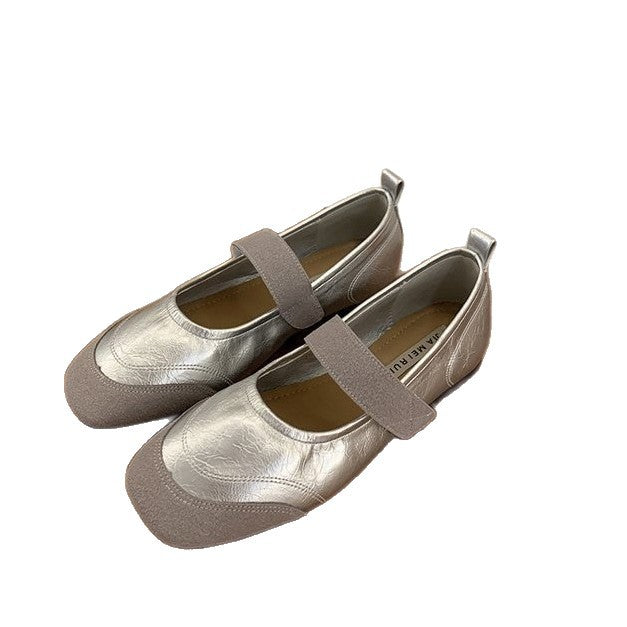 Damen Ballerina-Pumps mit verstellbarem Riemchen und elastischen Komfortsohle EB