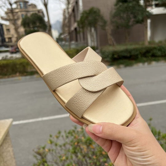 Damen bequeme Clogs mit modischem Überkreuz-Riemendesign EB