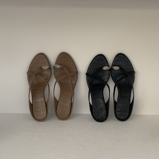 Damen elegante Sling-Sandalen mit modischem Riemendesign und komfortablem Absatz EB
