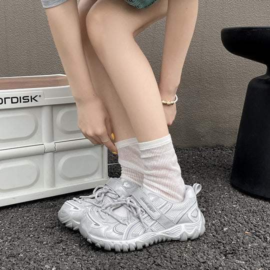 Damen Sportliche Wanderschuhe mit rutschfester Profilsohle und atmungsaktivem Obermaterial EB