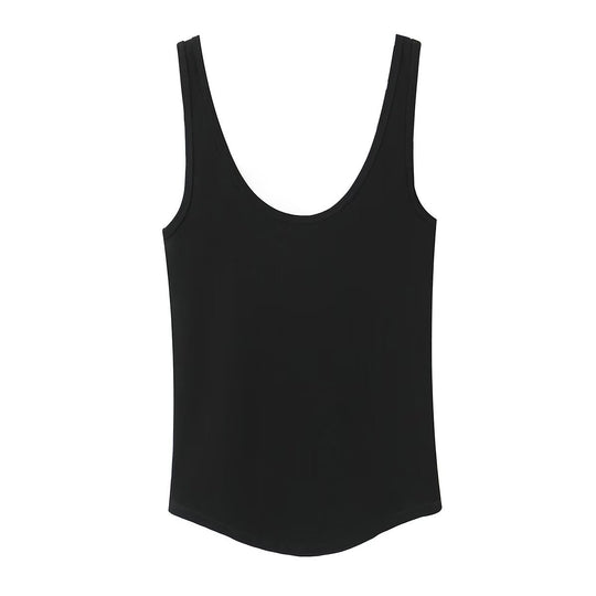 Damen hochwertiges Rippen-Top mit elegantem Rundhals und bequemer Passform EB