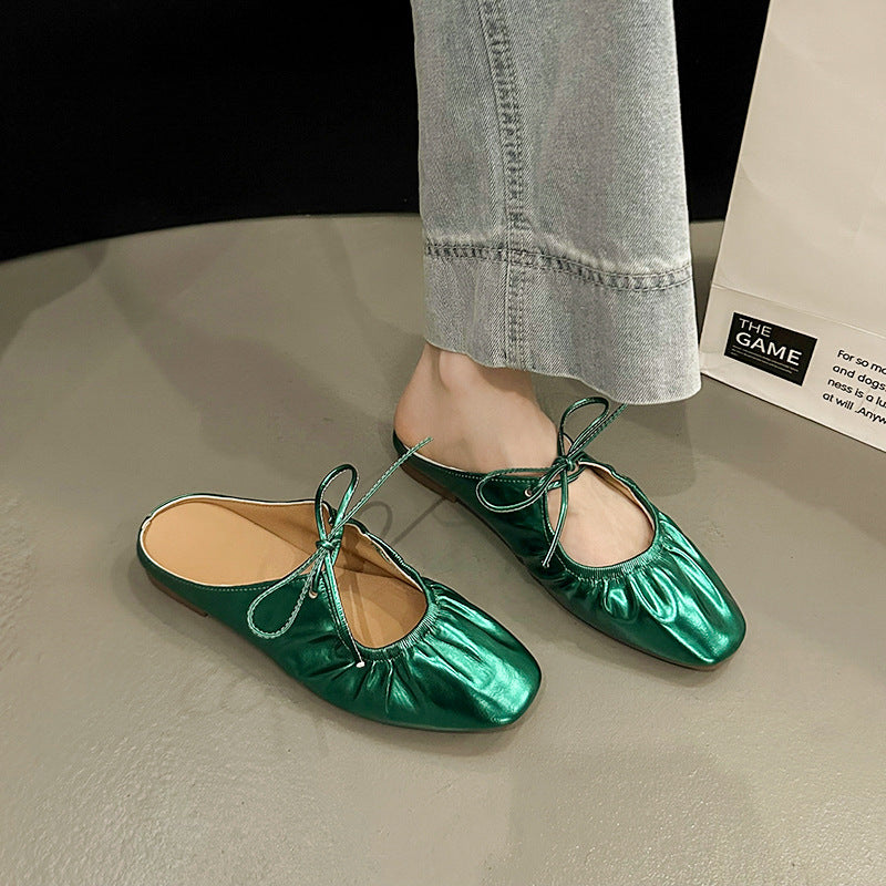 Damen elegante Mules mit raffiniertem Schleifendetail und atmungsaktiver Decksohle EB
