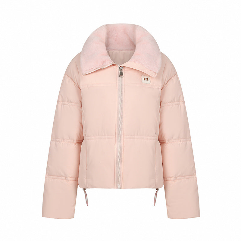 Damen Stylische gefütterte Winterjacke mit abnehmbarem Kragen EB