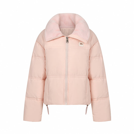 Damen Stylische gefütterte Winterjacke mit abnehmbarem Kragen EB