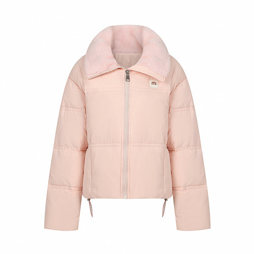 Damen Stylische gefütterte Winterjacke mit abnehmbarem Kragen EB