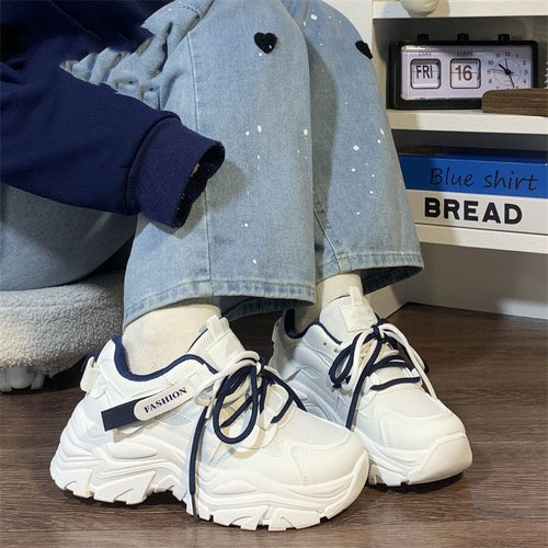 Damen Sportliche Chunky Sneakers mit atmungsaktiver Mesh-Oberfläche und bequemer Dämpfung EB