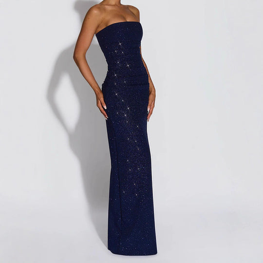 Damen Glamouröses Abendkleid mit schimmernden Details EB