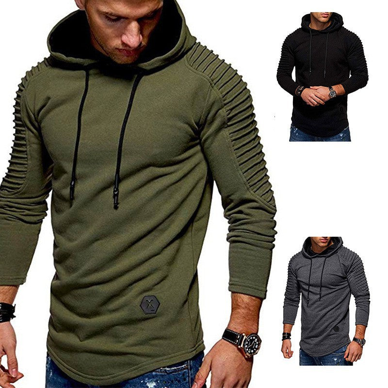 Herren Kapuzenpullover mit strukturierten Schultern und elastischen Bündchen EB