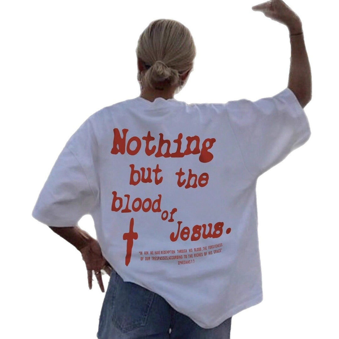 Damen Oversized T-Shirt mit kreativem Schriftzug und lässigem Schnitt EB