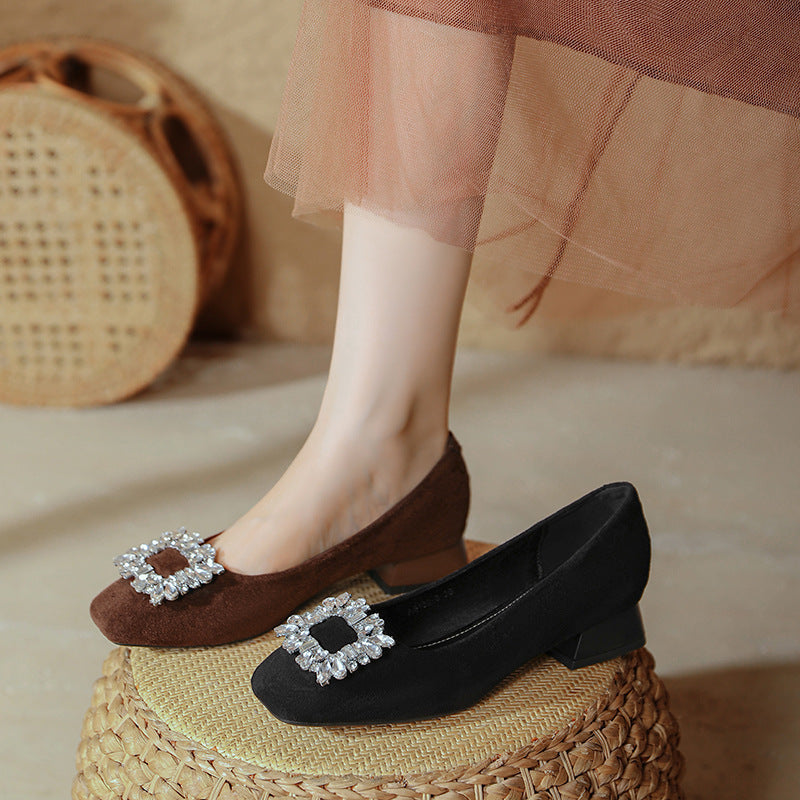 Damen Ballerinas mit funkelndem Kristallschmuck EB