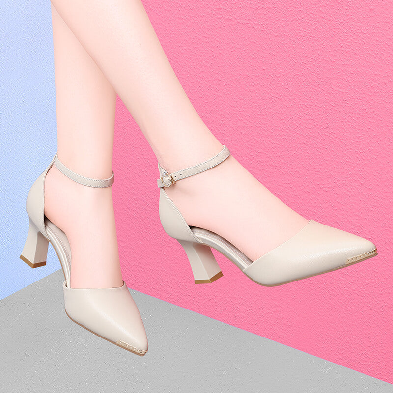 Damen elegante Slingback-Pumps mit modischem Blockabsatz EB
