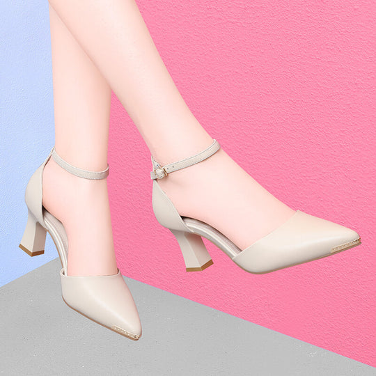 Damen elegante Slingback-Pumps mit modischem Blockabsatz EB