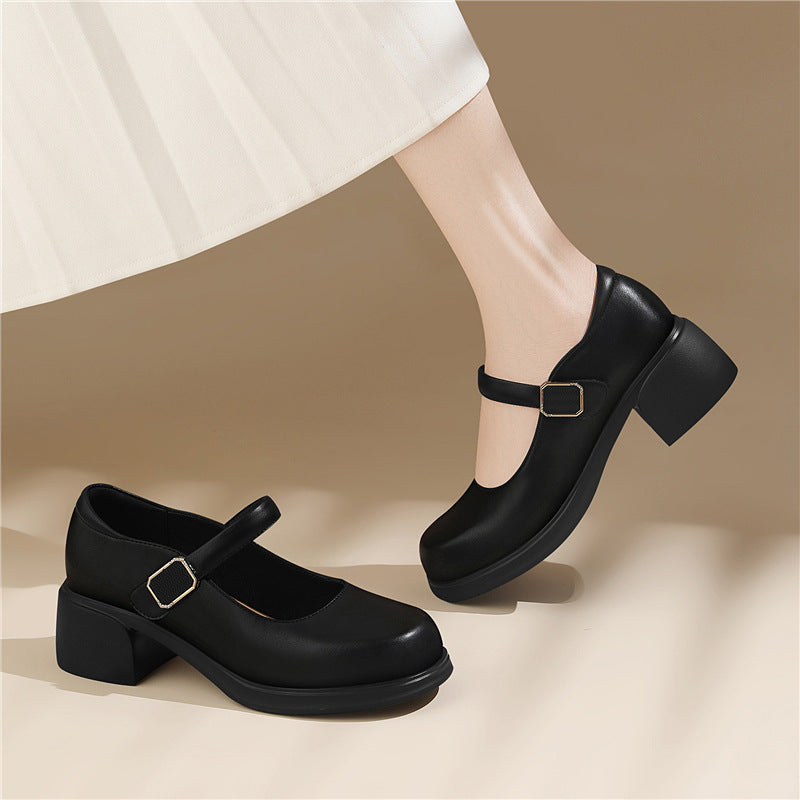 Damen Elegante und bequeme Slingback-Schuhe mit modischem Riemen und Plateau-Heel EB