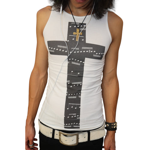 Damen Tanktop mit kreativem Noten-Design und figurbetontem Schnitt EB