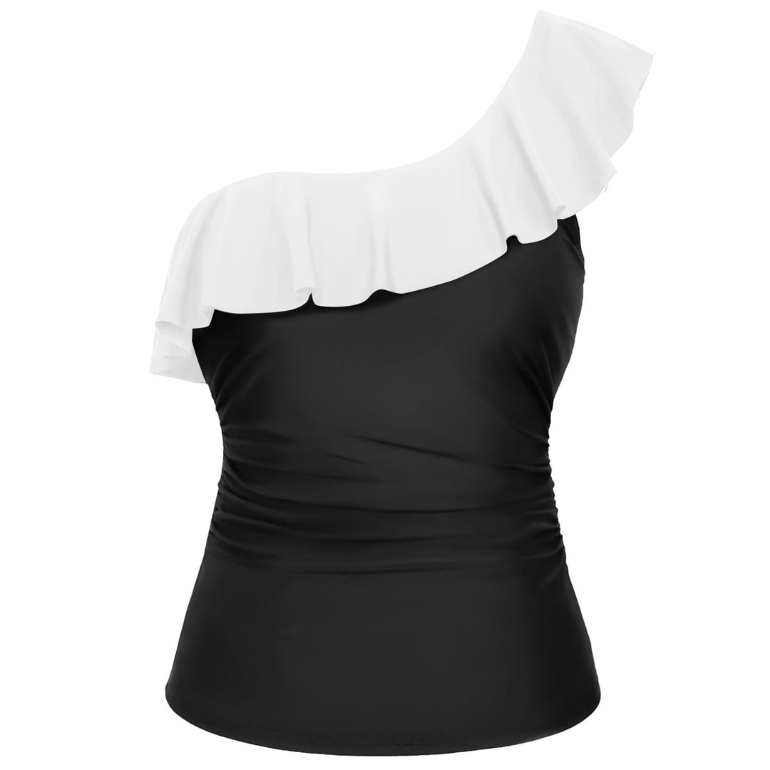 Damen Einseitiges Badeoberteil mit voluminösem Rüschendesign EB