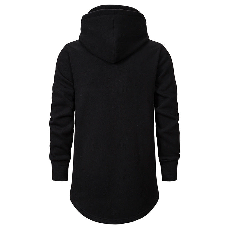 Herren modischer Hoodie mit asymmetrischem Kragen und praktischer Kängurutasche EB