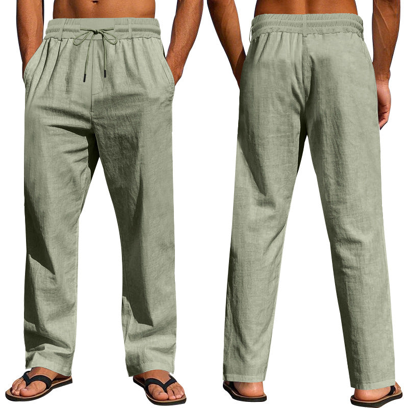 Herren lockere Freizeithose mit elastischem Bund und verstellbarem Kordelzug EB