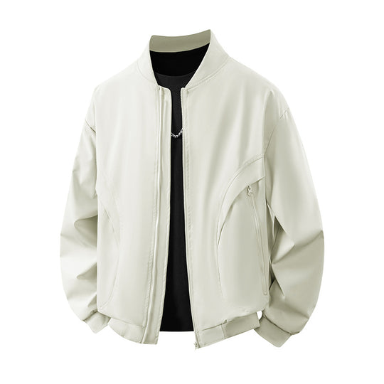 Damen lässige Freizeitschnittjacke mit seitlichen Reißverschlusstaschen und steigendem Kragen EB